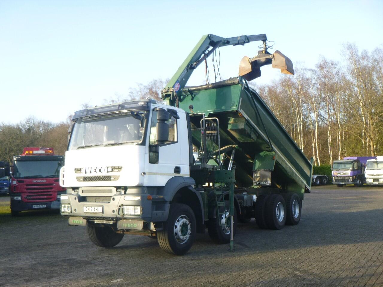Iveco AD340T36 8x4 RHD tipper + HMF 1244 Z1 | Vrachtwagen | Kraanwagen