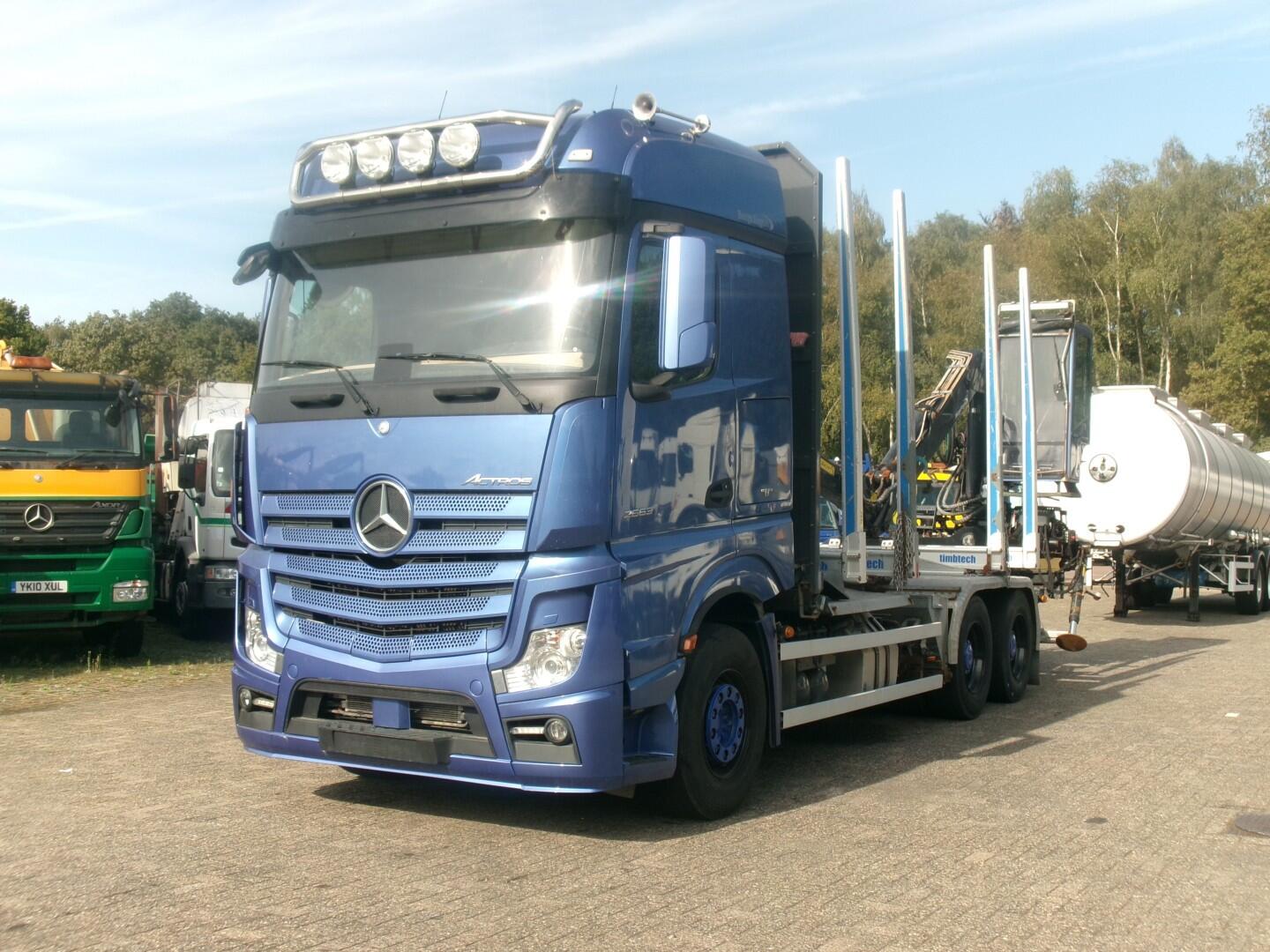 Mercedes Actros 2663 6x4 Euro 6 loglift F96 crane timber truck | Vrachtwagen | Kraanwagen