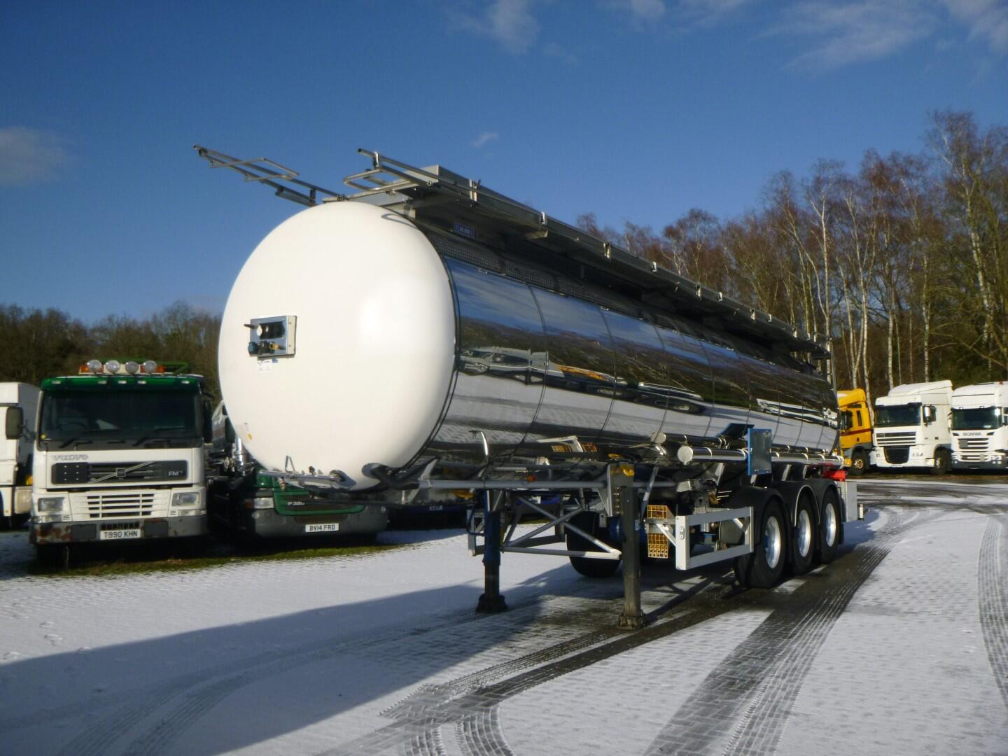 Feldbinder Chemical tank inox L4BH 30 m3 / 1 comp + pump | Tankoplegger | Tankoplegger Chemicaliën