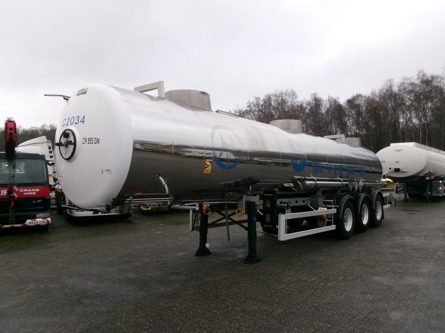 Magyar Chemical tank inox 22.5 m3 / 1 comp | Tankoplegger | Tankoplegger Chemicaliën