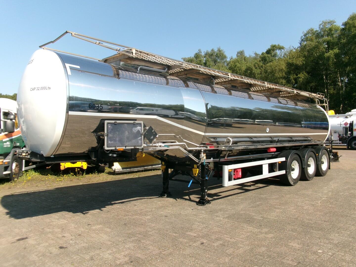 Clayton Chemical tank inox 33 m3 / 1 comp + pump | Tankoplegger | Tankoplegger Chemicaliën