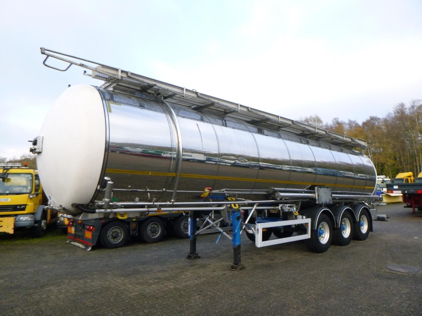 Feldbinder Chemical tank inox L4BH 37.5 m3 / 1 comp | Tankoplegger | Tankoplegger Chemicaliën