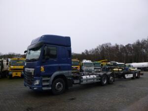 D.A.F. CF 460 6X2 Euro 6 container chassis 20 ft + Krone drawbar trailer 20 ft