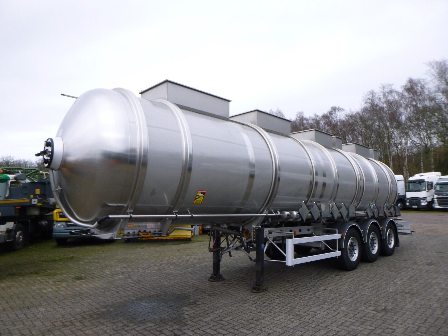 Magyar Chemical tank inox L4BH 37.1 m3 / 4 comp | Tankoplegger | Tankoplegger Chemicaliën