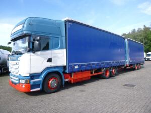 Scania R 450 6x2 Euro 6 mega volume + Van Hool drawbar trailer